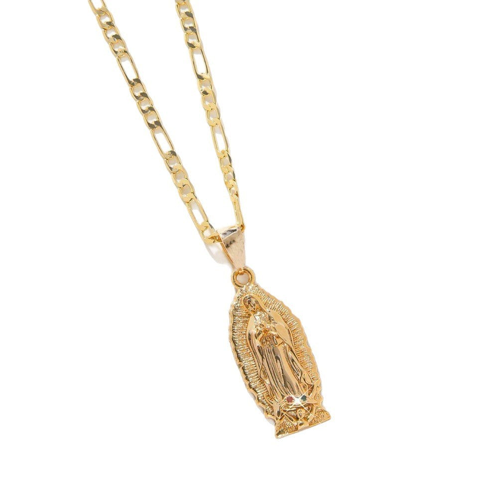 Necklace Gold Color Zirconium Jesus