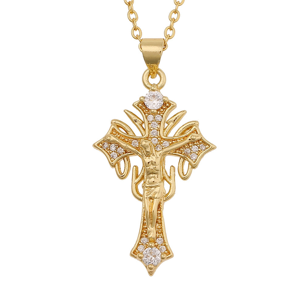 Simple Jesus Cross Pendant Geometric Exaggerated Trend Necklace