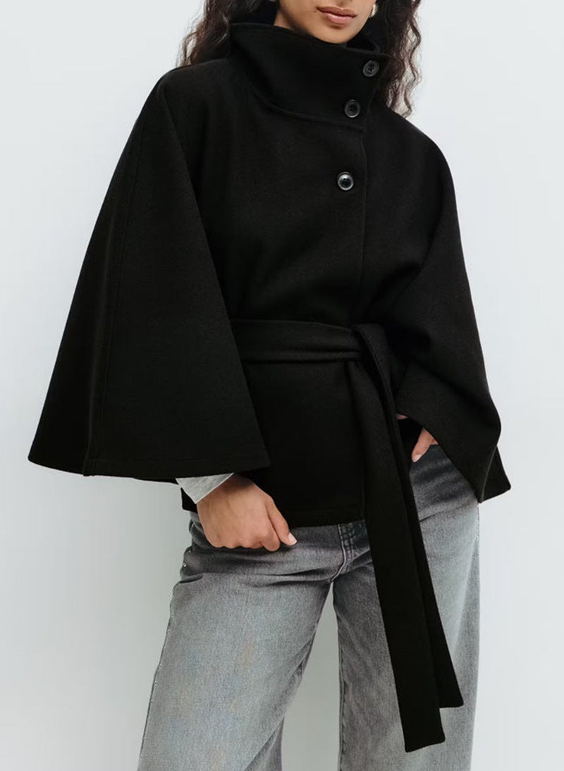 Winter High Neck Batwing Sleeve Coat 🧥