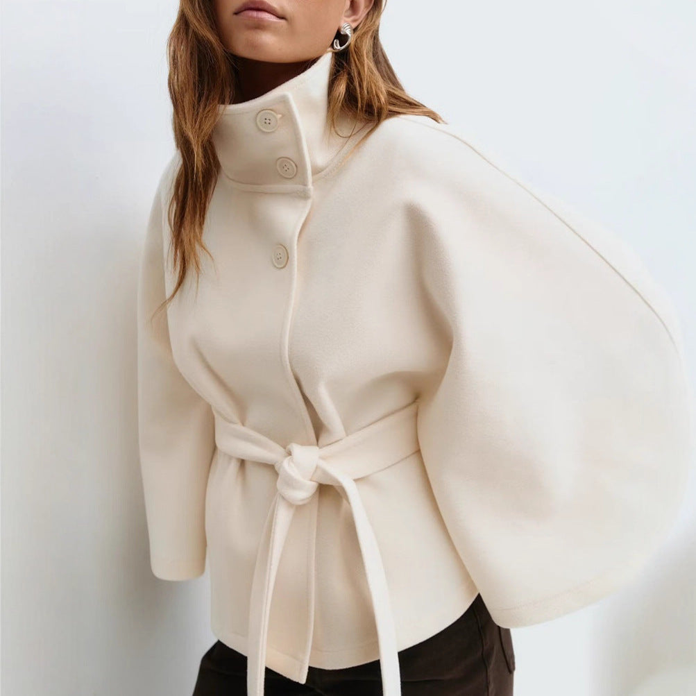 Winter High Neck Batwing Sleeve Coat 🧥