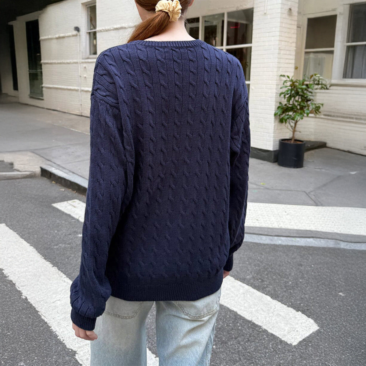 Solid Color Long Sleeve Bottoming Sweater Wool Women