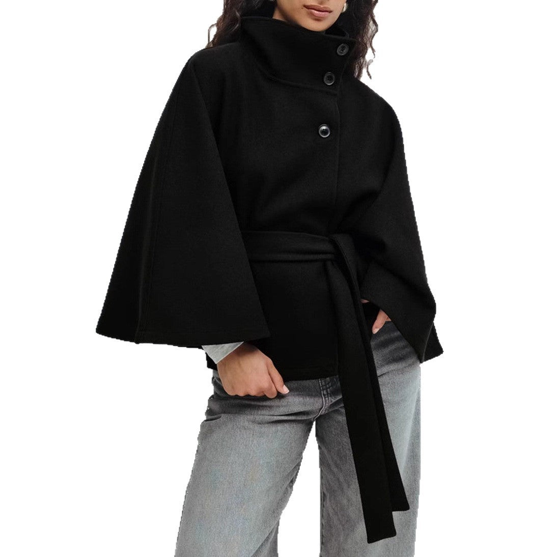 Winter High Neck Batwing Sleeve Coat 🧥