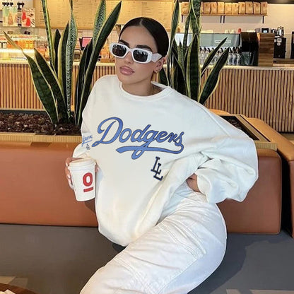 Loose New Printed Pullover Sweatshirt Women