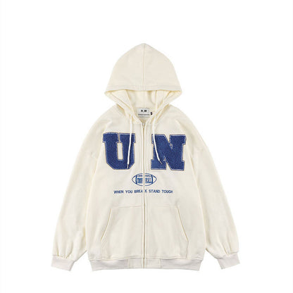 Men And Women Vintage Street Loose Couple Hooded Jacket