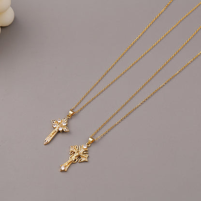 Simple Jesus Cross Pendant Geometric Exaggerated Trend Necklace