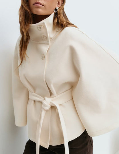 Winter High Neck Batwing Sleeve Coat 🧥