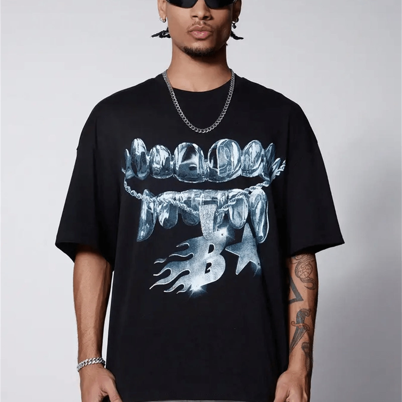 Men's Patterned Printed T-shirt, Summer Casual Short Sleeved T-shirt