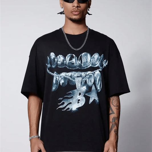 Men's Patterned Printed T-shirt, Summer Casual Short Sleeved T-shirt