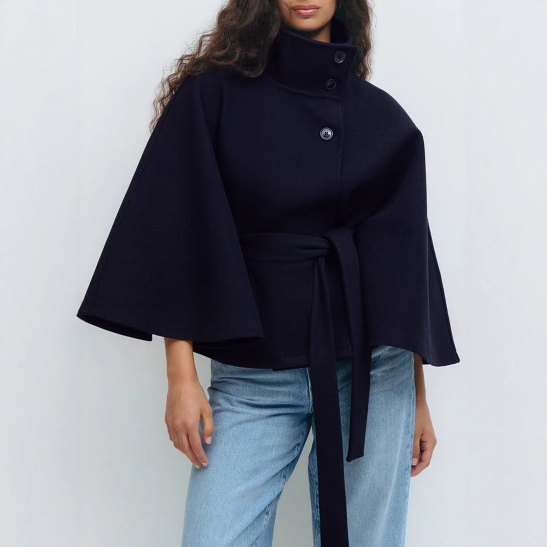 Winter High Neck Batwing Sleeve Coat 🧥