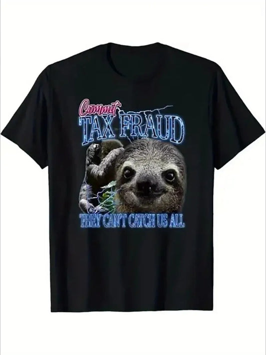 Commit Tax Fraud Retro Bootleg Rap Sloth Streetwear T-Shirt Long Or Short Sleeves
