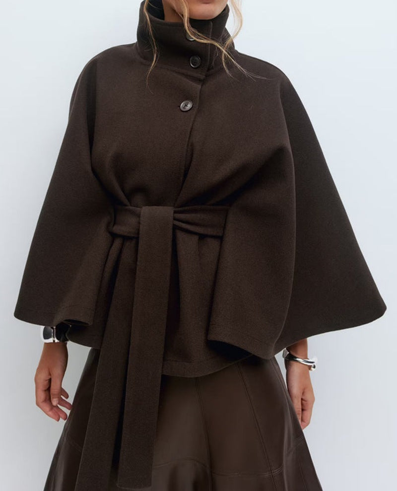 Winter High Neck Batwing Sleeve Coat 🧥