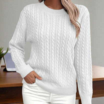 Womens Textured Long Sleeve Sweater Crewneck Pullover Dressy Casual Tops 2025 Fall Trendy Outfits
