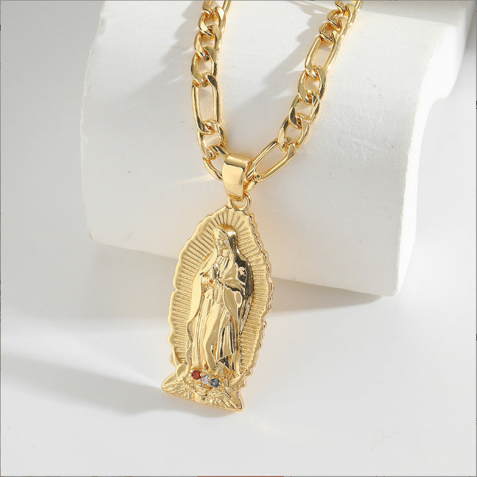 Necklace Gold Color Zirconium Jesus