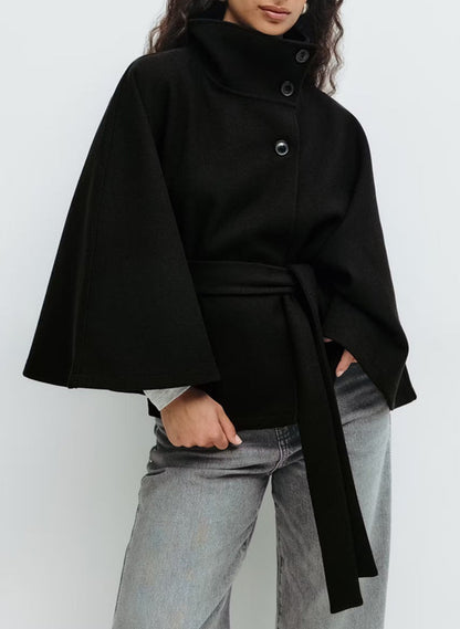 Winter High Neck Batwing Sleeve Coat 🧥