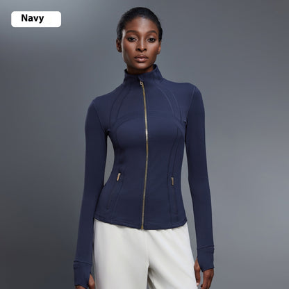 Windproof Stand Collar Yoga Clothes Running Sports Fitness Jacket