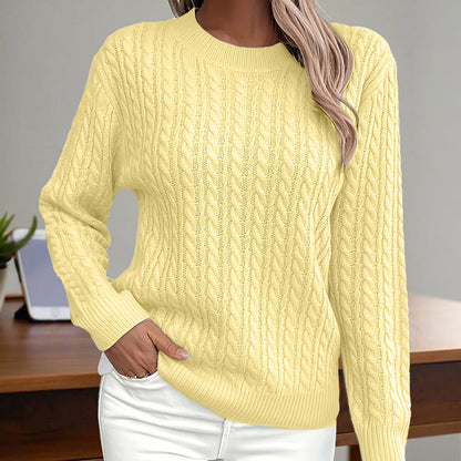 Womens Textured Long Sleeve Sweater Crewneck Pullover Dressy Casual Tops 2025 Fall Trendy Outfits