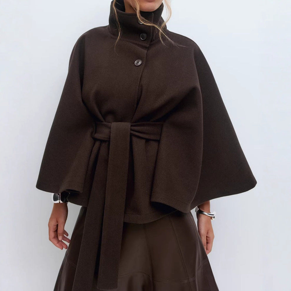 Winter High Neck Batwing Sleeve Coat 🧥