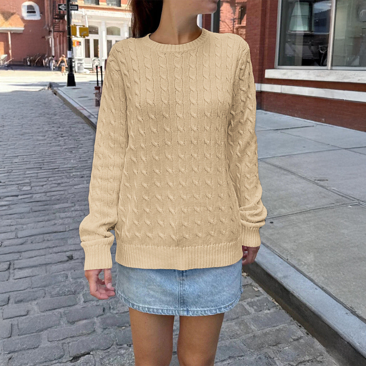 Solid Color Long Sleeve Bottoming Sweater Wool Women