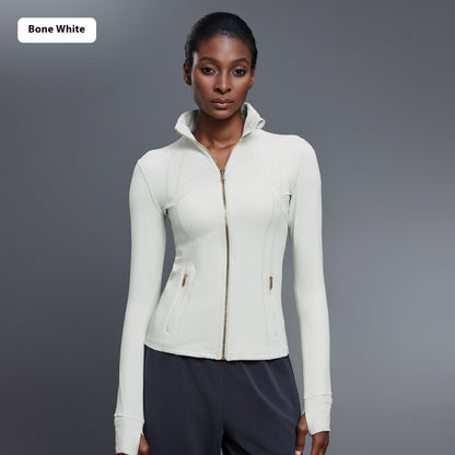Windproof Stand Collar Yoga Clothes Running Sports Fitness Jacket