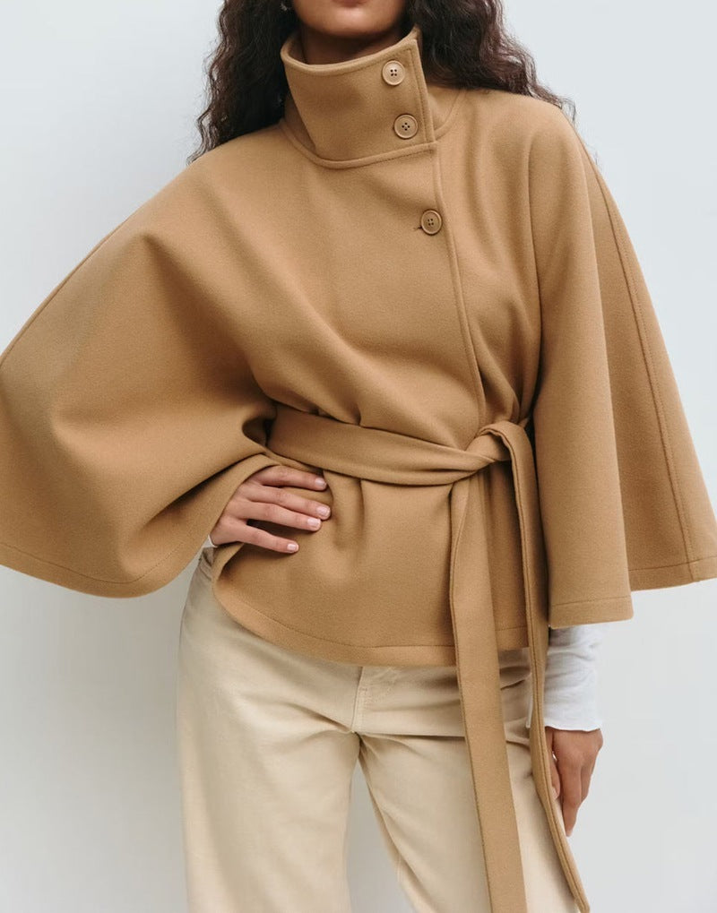 Winter High Neck Batwing Sleeve Coat 🧥