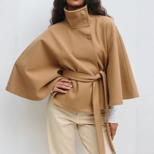Winter High Neck Batwing Sleeve Coat 🧥