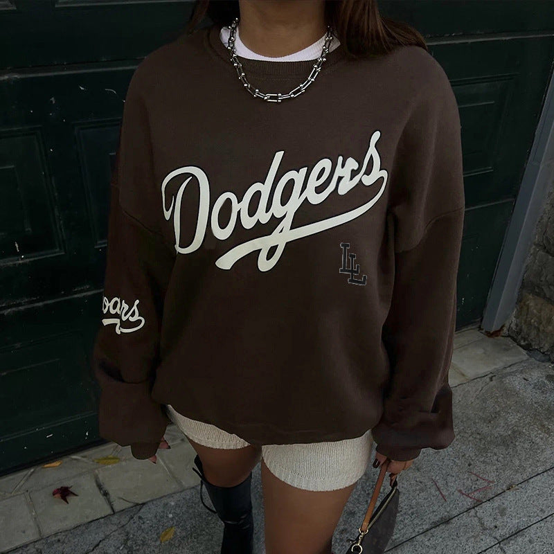 Loose New Printed Pullover Sweatshirt Women