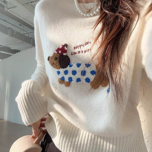 Idle Style Simple Temperament Small Flower Dog Pullover Sweater