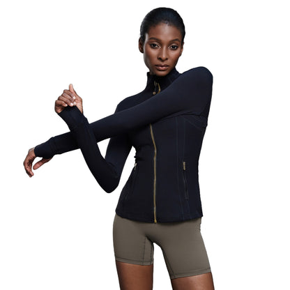 Windproof Stand Collar Yoga Clothes Running Sports Fitness Jacket