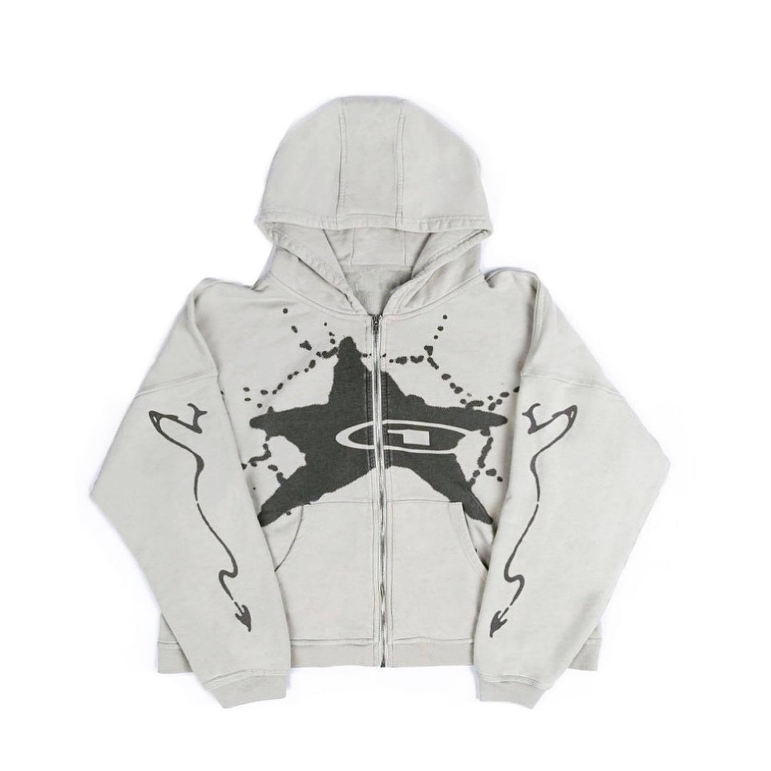 Street Hip-hop Fashion Zipper Cardigan Sweater Men And Women