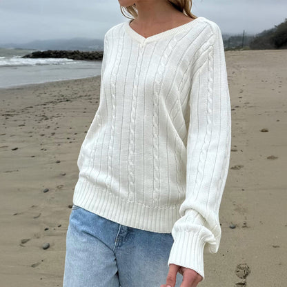 Casual Solid Color Base Sweater Woolen Women