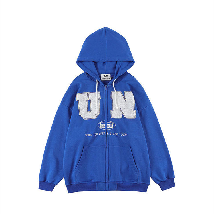 Men And Women Vintage Street Loose Couple Hooded Jacket