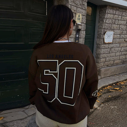 Loose New Printed Pullover Sweatshirt Women