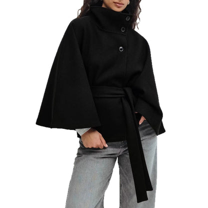 Winter High Neck Batwing Sleeve Coat 🧥